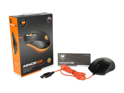 COUGAR Minos X2 MINOS-X2 Black 6 Buttons 1 x Wheel USB Wired Optical 3000 dpi Gaming Mouse