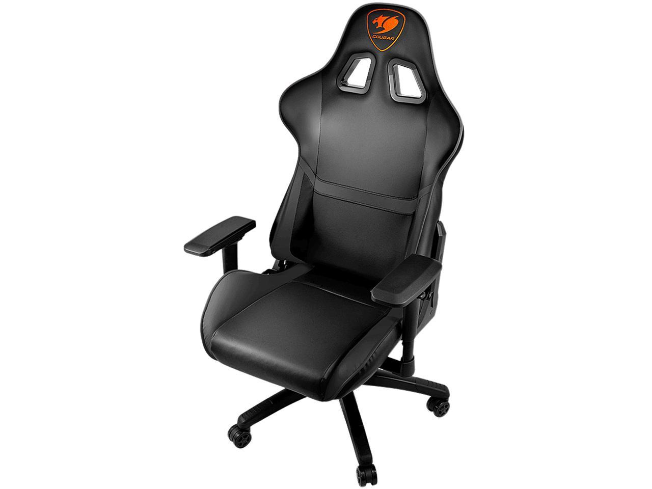 Cougar Armor (Black) Gaming Chair with Breathable Premium PVC Leather and Body-embracing High Back Design
