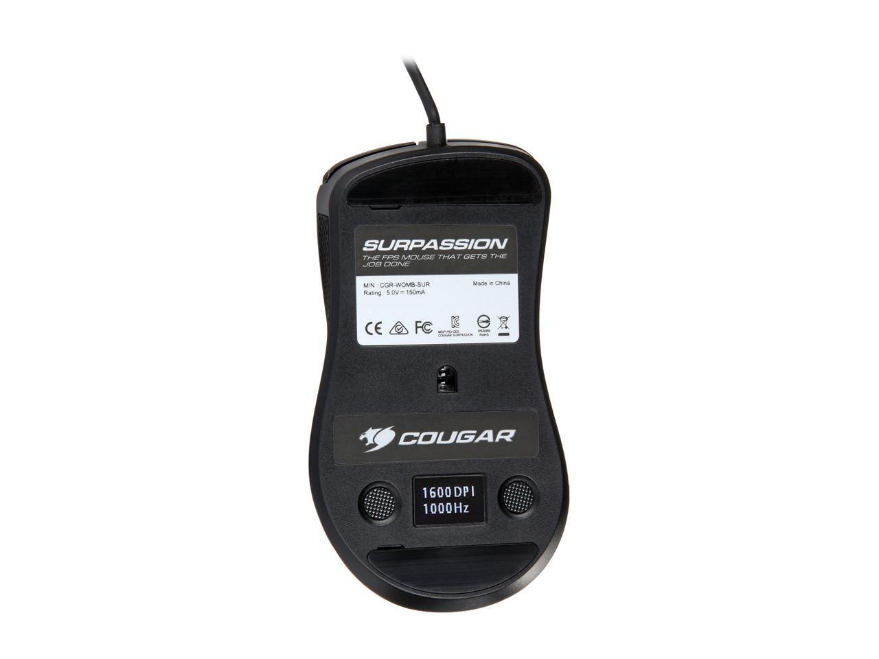 COUGAR Surpassion Black 1 x Wheel USB Wired Optical 7200 dpi Gaming Mouse