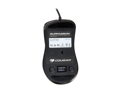 COUGAR Surpassion Black 1 x Wheel USB Wired Optical 7200 dpi Gaming Mouse