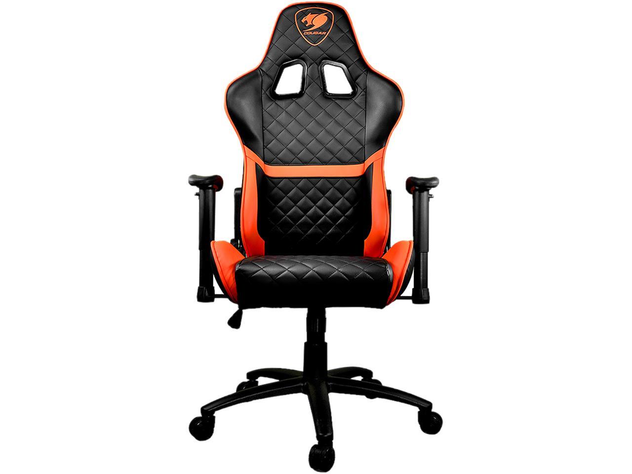 Cougar Armor One (Orange) Gaming Chair with Breathable Premium PVC Leather and Body-embracing High Back Design