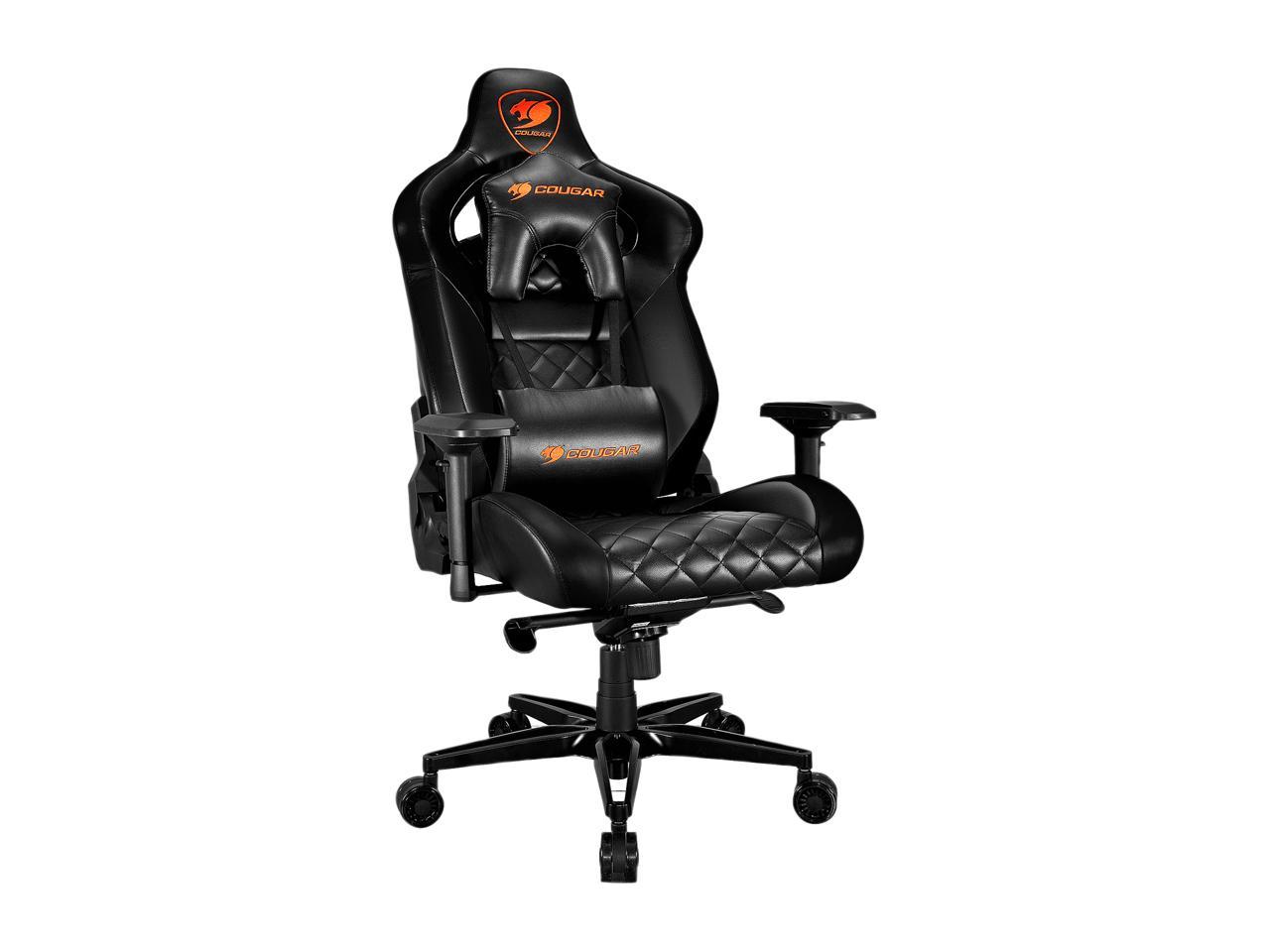 Cougar Armor Titan (Black) Ultimate Gaming Chair with Premium Breathable PVC Leather, 352.0 lbs. Support, 170 Degree Reclining