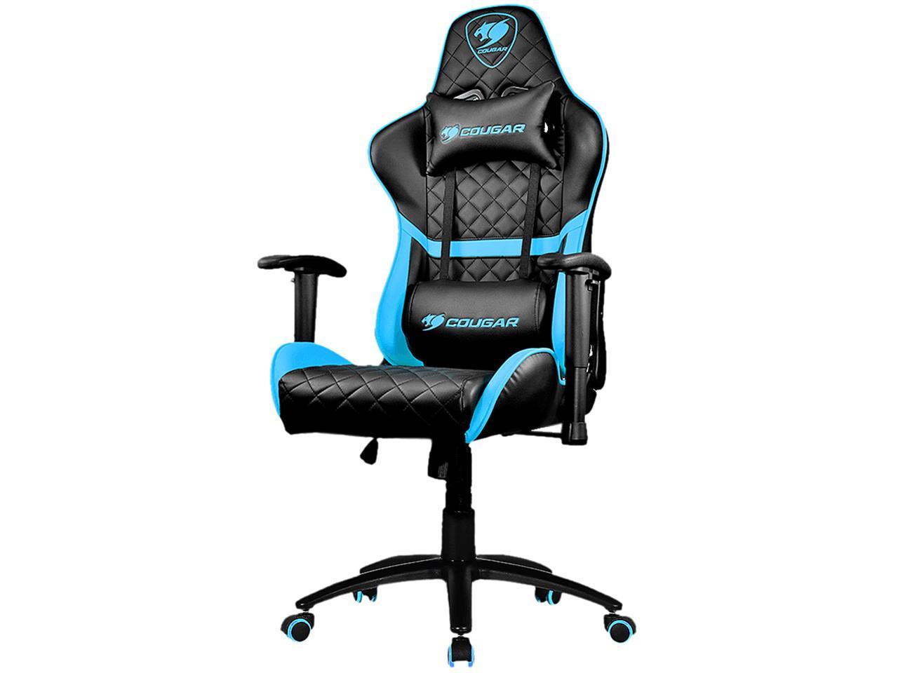 Cougar Armor One Blue Sky Gaming Chair with Breathable Premium PVC Leather and Body-embracing High Back Design
