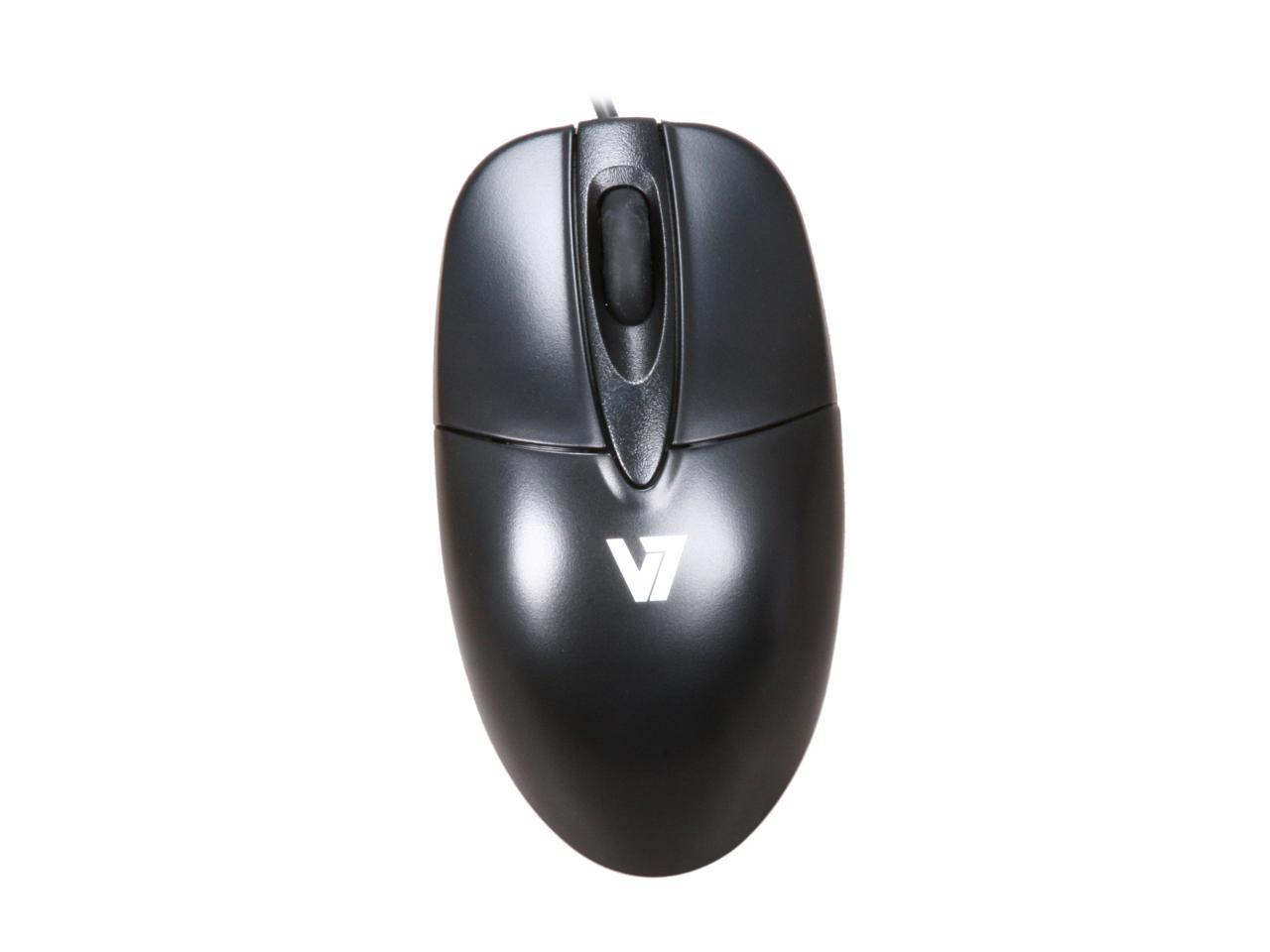 V7 M30P10-7N Black 3 Buttons 1 x Wheel USB Wired Optical 1000 dpi Mouse - OEM
