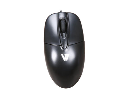 V7 M30P10-7N Black 3 Buttons 1 x Wheel USB Wired Optical 1000 dpi Mouse - OEM