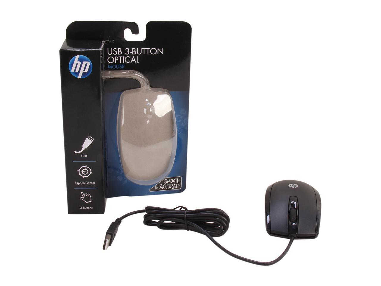 HP KY619AA#ABA Black 3 Buttons 1 x Wheel USB Wired Optical 1000 dpi Mouse