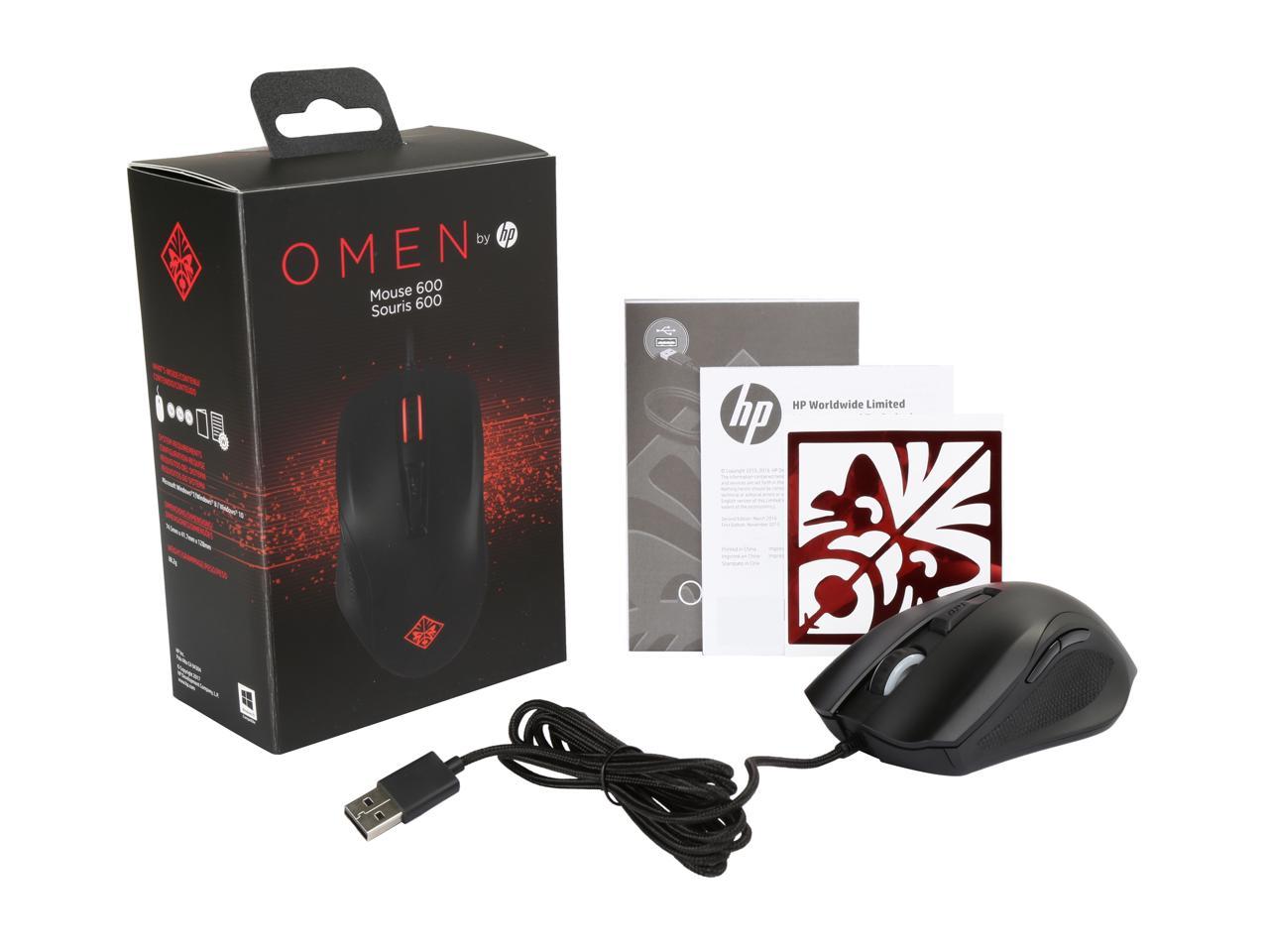 OMEN by HP Mouse 600 Wired Optical Gaming Mouse with 6 Buttons, 12000 dpi, RGB Backlit LED