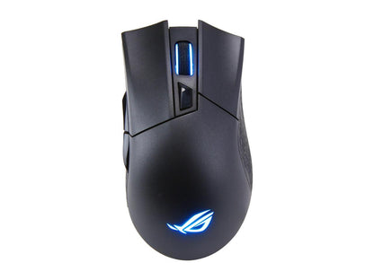 ASUS ROG Gladius II Wireless Optical Ergonomic FPS Gaming Mouse featuring 16000 dpi Optical, 50G Acceleration, 400 IPS sensor, swappable Omron switches, and ASUS Aura Sync RGB Lighting