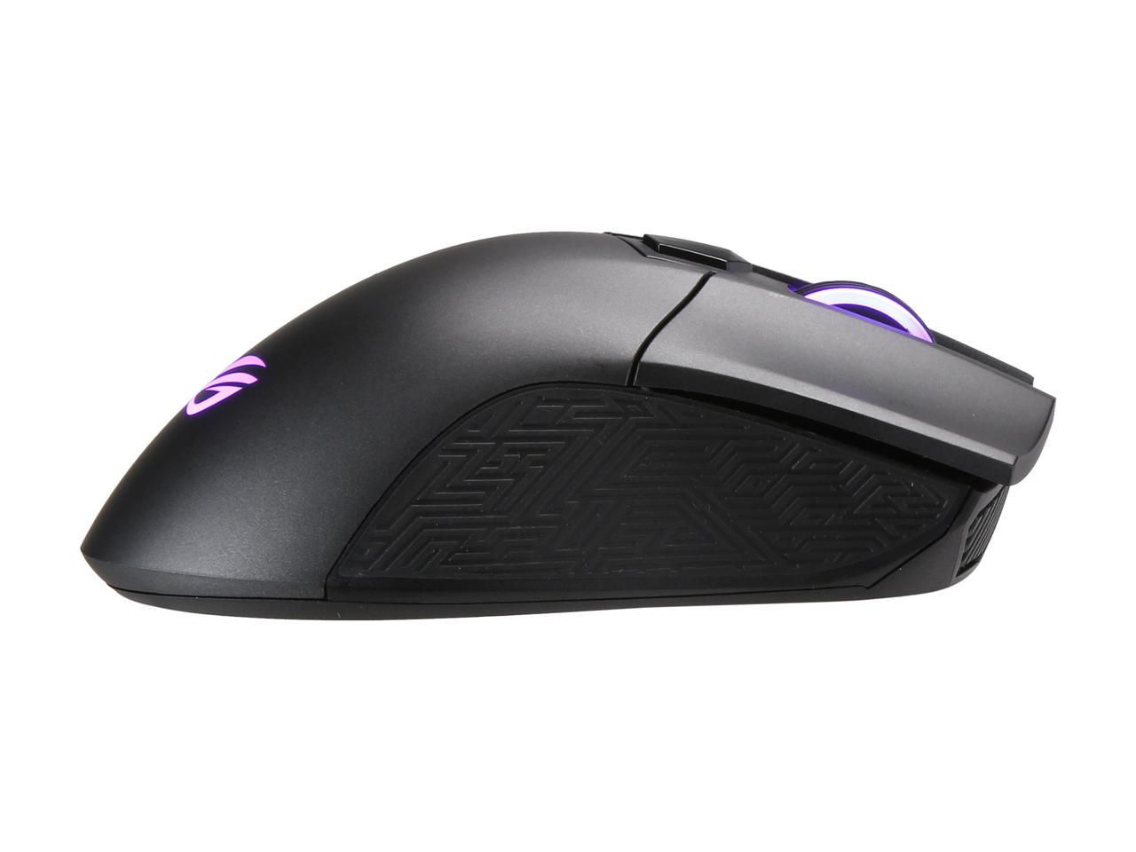 ASUS ROG Gladius II Wireless Optical Ergonomic FPS Gaming Mouse featuring 16000 dpi Optical, 50G Acceleration, 400 IPS sensor, swappable Omron switches, and ASUS Aura Sync RGB Lighting