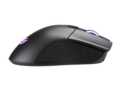ASUS ROG Gladius II Wireless Optical Ergonomic FPS Gaming Mouse featuring 16000 dpi Optical, 50G Acceleration, 400 IPS sensor, swappable Omron switches, and ASUS Aura Sync RGB Lighting