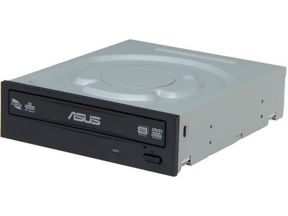 ASUS DVD Burner 24X DVD+R 8X DVD+RW 12X DVD+R DL 24X DVD-R 6X DVD-RW 16X DVD-ROM 48X CD-R 24X CD-RW 48X CD-ROM Black SATA Model DRW-24B3ST/BLK/G/AS