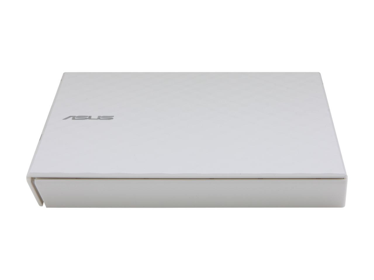 ASUS USB 2.0 White External Slim CD / DVD Re-Writer Mac OS Compatible Model SDRW-08D2S-U