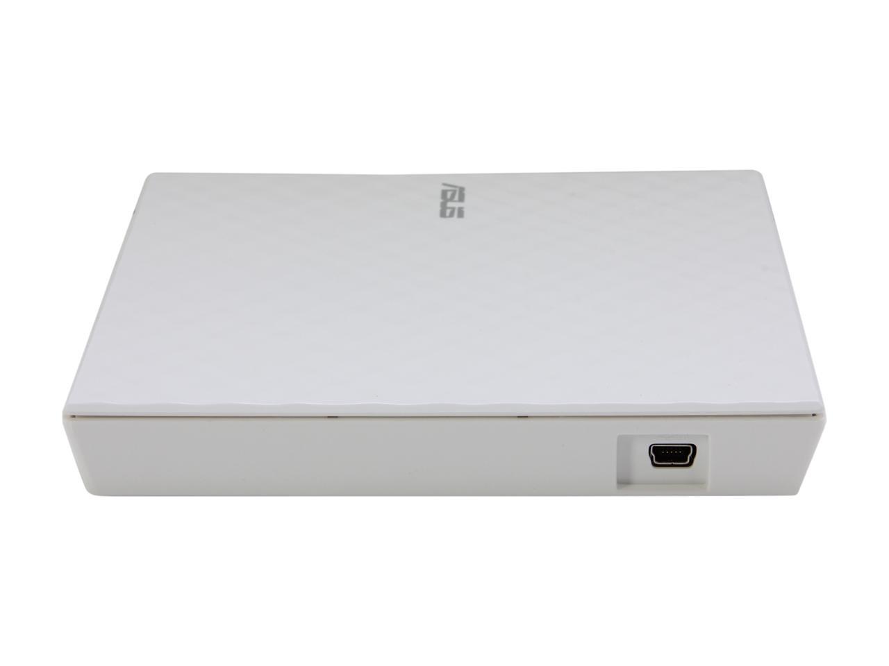 ASUS USB 2.0 White External Slim CD / DVD Re-Writer Mac OS Compatible Model SDRW-08D2S-U
