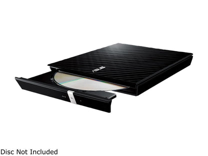ASUS USB 2.0 Black External Slim CD / DVD Re-writer MacOS Compatible Model SDRW-08D2S-U