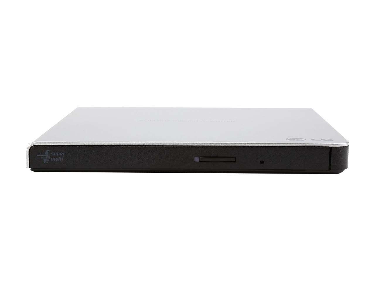 LG External CD / DVD Rewriter With M-Disc Mac & Surface Support (Silver) - Model GP65NS60