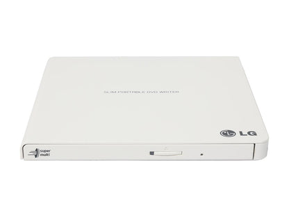 LG External CD/DVD Rewriter With M-Disc Mac & Surface Support (White) - Model GP65NW60