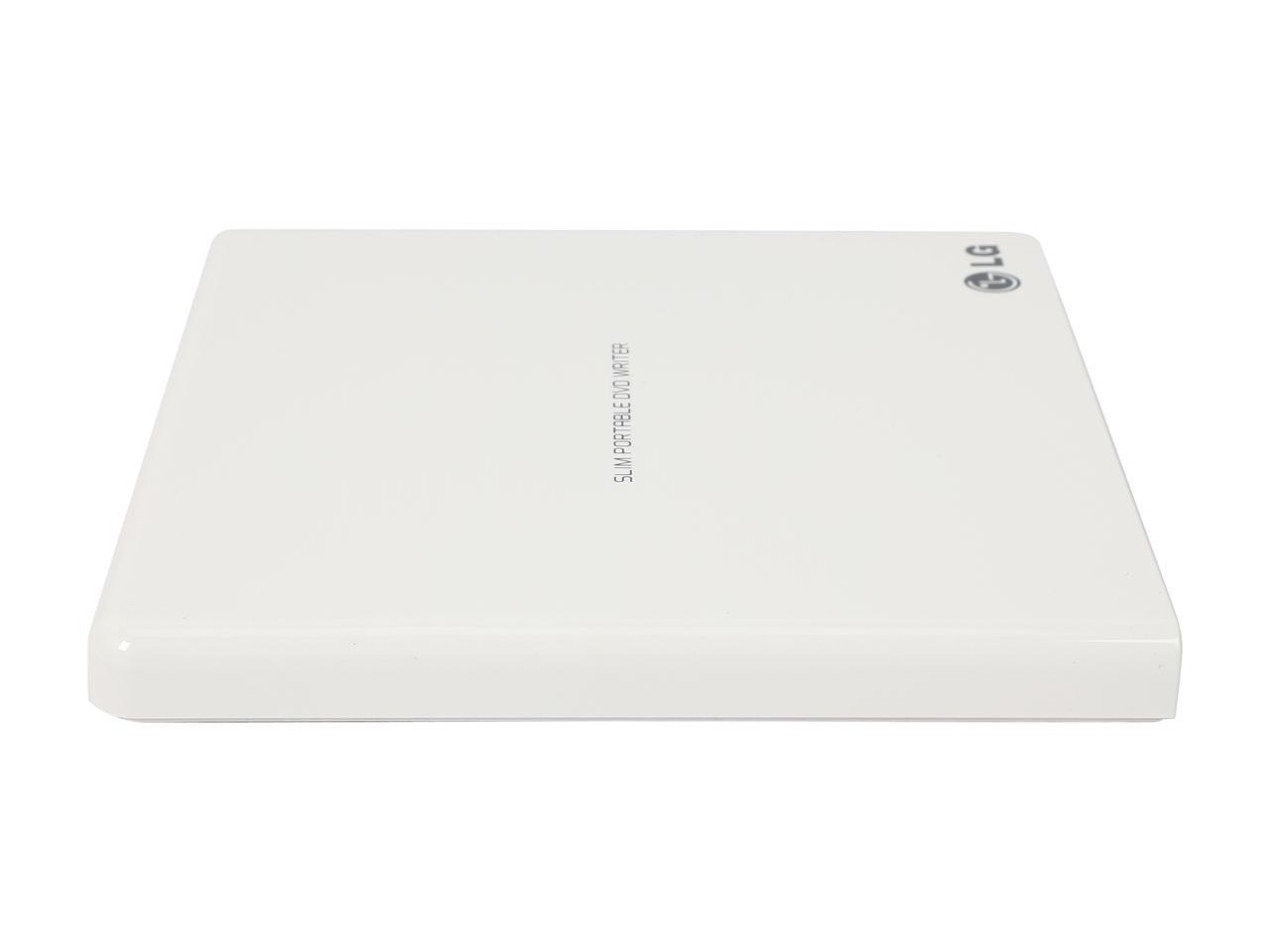 LG External CD/DVD Rewriter With M-Disc Mac & Surface Support (White) - Model GP65NW60