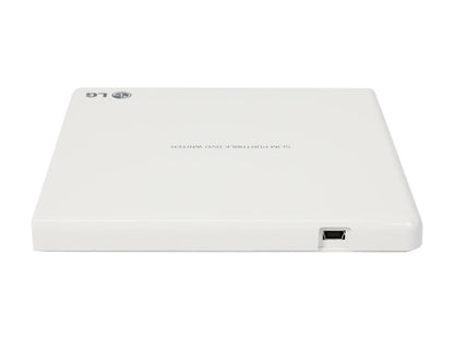 LG External CD/DVD Rewriter With M-Disc Mac & Surface Support (White) - Model GP65NW60