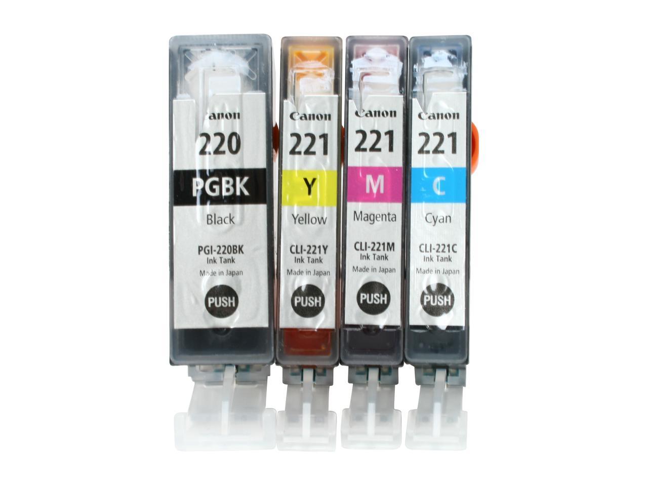 Canon PGI-220/CLI-221 Ink Cartridge - Combo Pack - Pigmented Black/Cyan/Magenta/Yellow/Paper