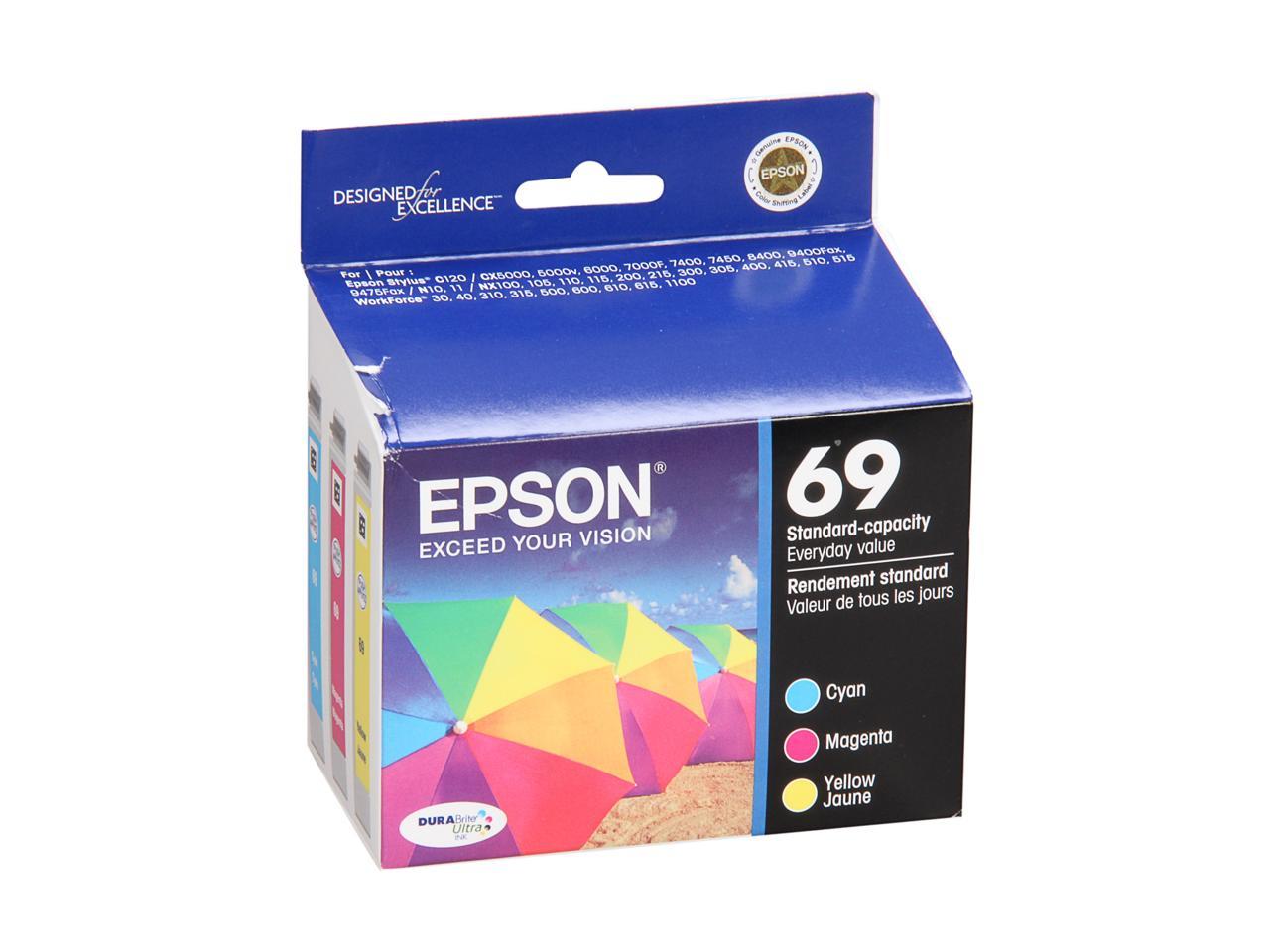 EPSON 69 (T069520) Color DURABrite Ink Cartridge For Epson Stylus CX5000, CX6000 Cyan, Magenta and Yellow