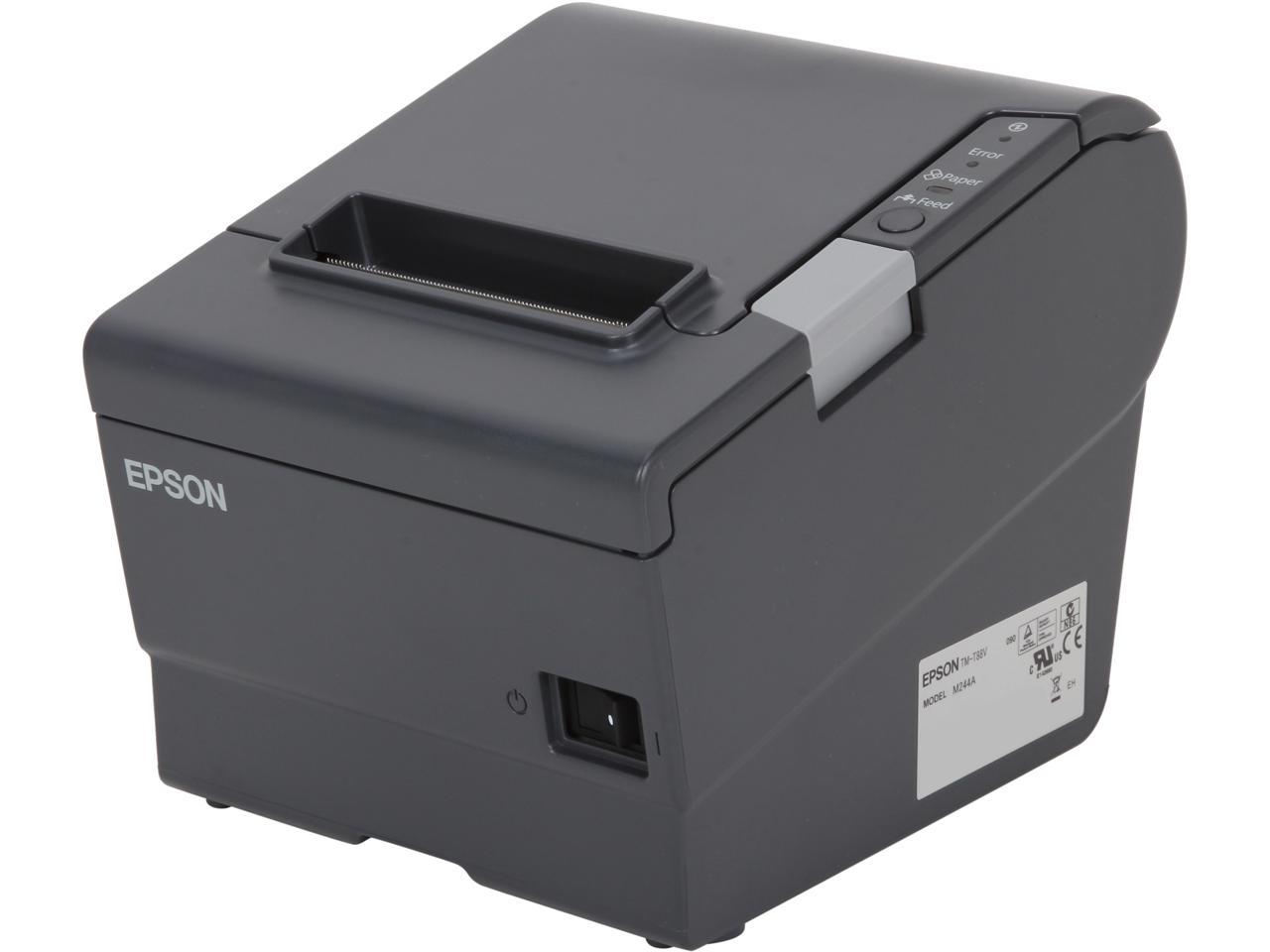 Epson TM-T88V 3" Single-station Thermal Receipt Printer, USB, Powered USB, Dark Gray (No Power Supply) - C31CA85090