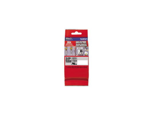 Brother TZES961 P-touch Laminated Tape, 36mm (1.4") Black on Matte Silver Tape with Extra Strength Adhesive, 8m(26.2 ft)