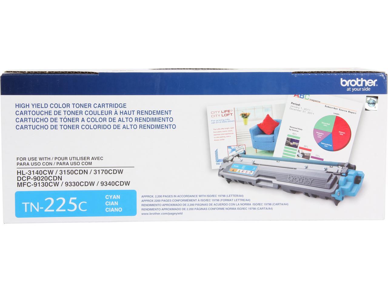 Brother TN225C High Yield Toner Cartridge - Cyan