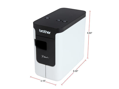Brother P-touch PT-P700 PC-Connectable Label Printer for PC and Mac, Thermal Transfer, 180 x 360 dpi, 30mm./sec, Up to 4 Print Lines, Auto Cutter, Barcode Printing, USB