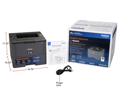 Brother HL-L6200DW Wireless Monochrome Laser Printer with Mobile Printing, Duplex Printing and Large Paper Capacity
