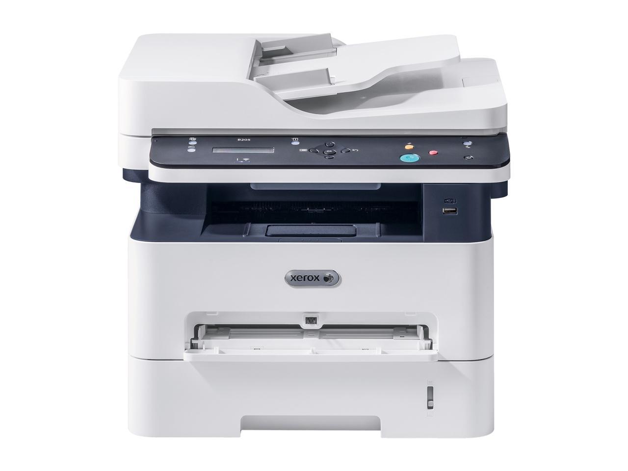 Xerox B205/NI Multifunction Printer, Print/Copy/Scan, Up to 31 ppm, Letter/Legal, PS/PCL, USB/Ethernet And Wireless, 110V