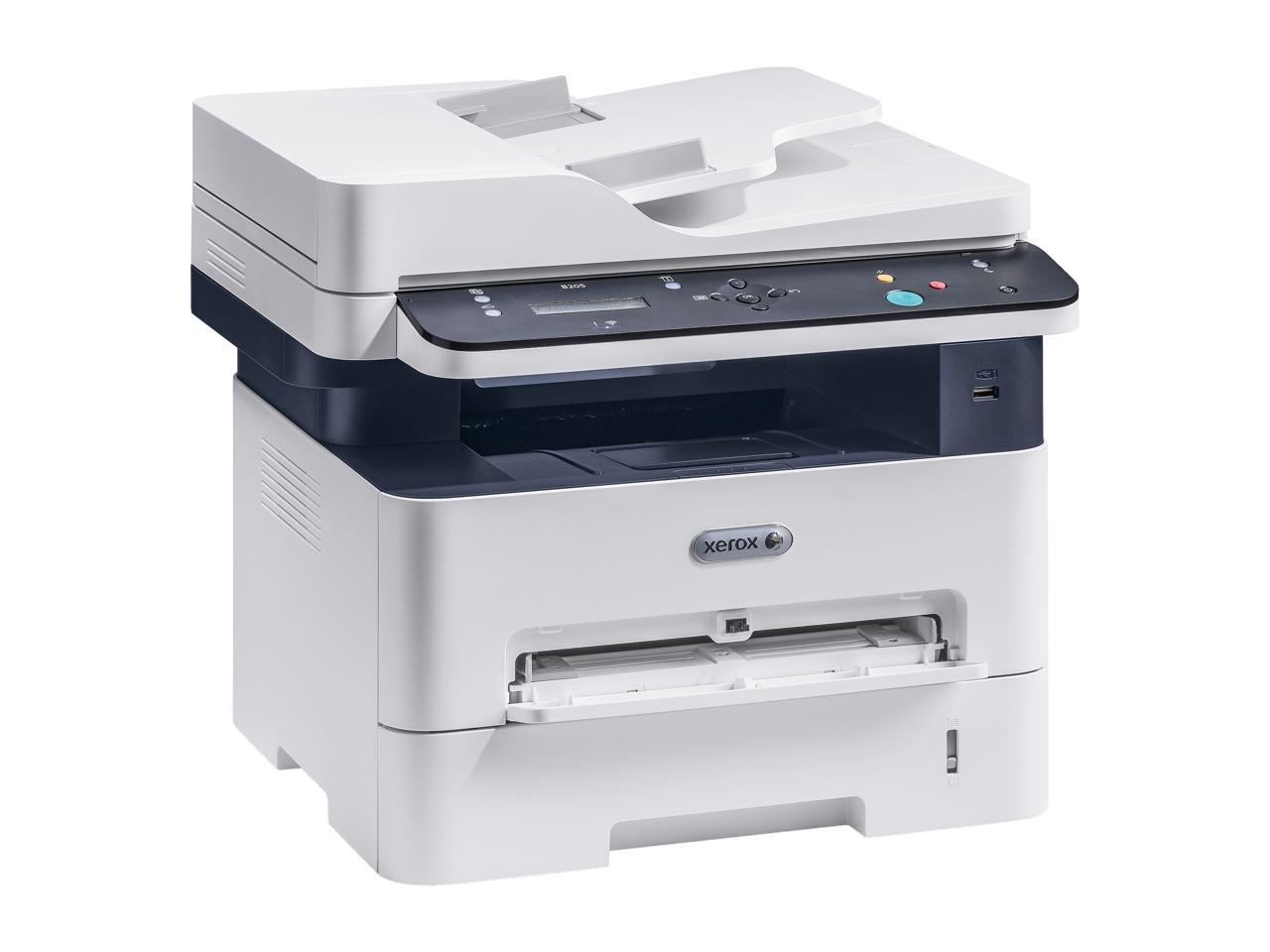 Xerox B205/NI Multifunction Printer, Print/Copy/Scan, Up to 31 ppm, Letter/Legal, PS/PCL, USB/Ethernet And Wireless, 110V