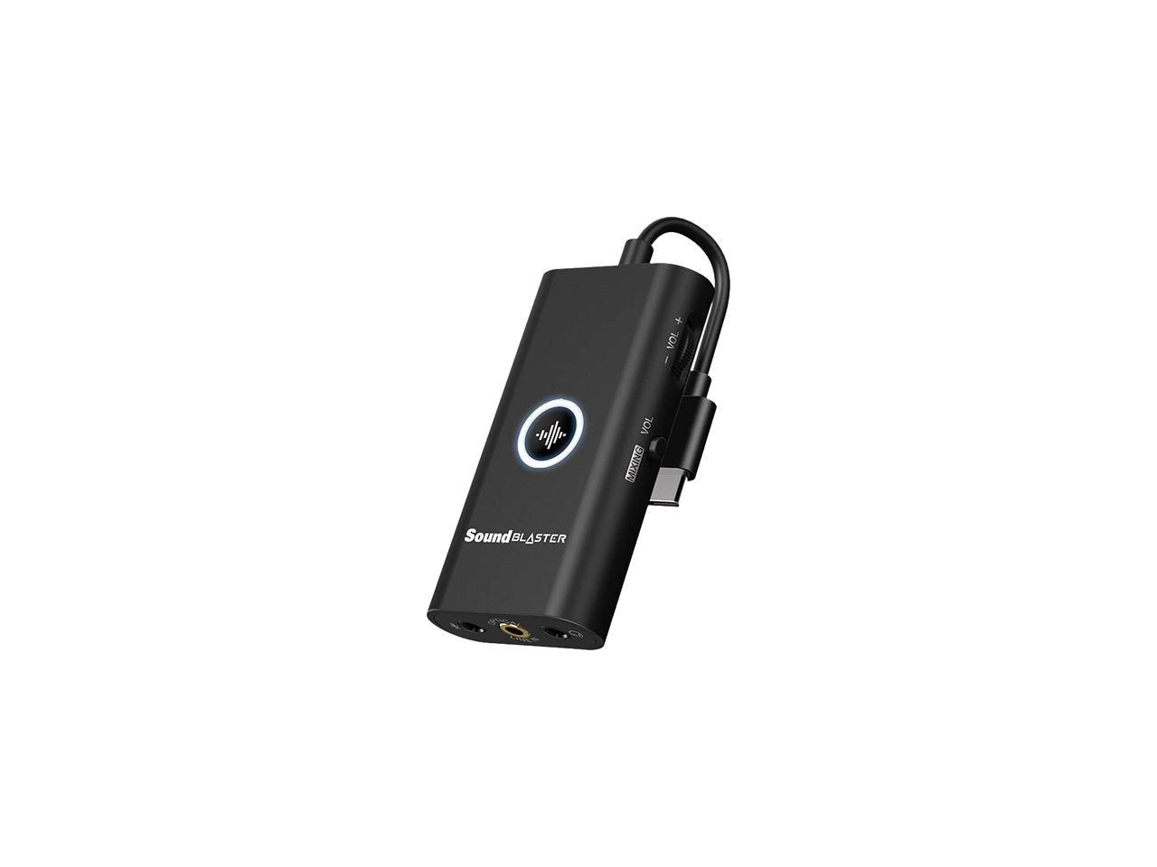 Creative Sound Blaster G3 16-bit/24-bit 96KHz USB Interface Portable External Console Gaming USB-C DAC Amp for PlayStation 4, Nintendo Switch, PC, and Mac