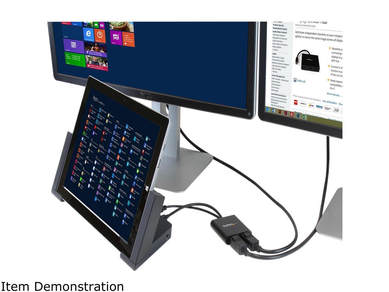 StarTech.com MSTDP122DP DisplayPort to DisplayPort Multi Monitor Splitter - 2-Port MST Hub - DP 1.2 to 2x DP MST Hub