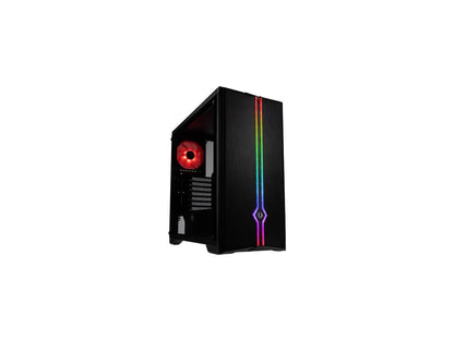 BitFenix Saber Case BFC-SBR-300-KKGSK-RP, ATX/Micro ATX/Mini ITX Form Factor, Tempered Glass Side Panel, Addressable RGB/ Aluminum Front Panel, AURA SYNC/Mystic Light/RGB Fusion Compatible