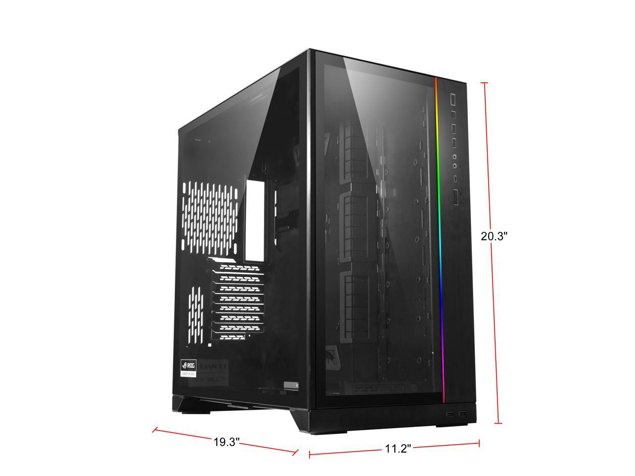 LIAN LI O11 Dynamic XL ROG Certificated - Black Color, Tempered Glass on the Front, and Left Side, E-ATX , ATX Full Tower Gaming Computer Case, O11D XL-X