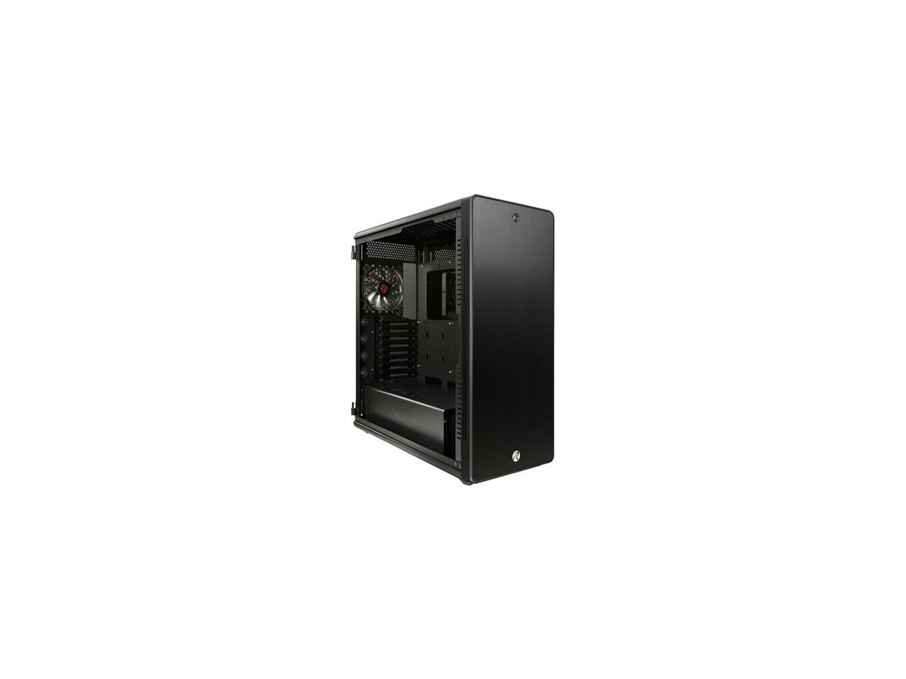 RAIJINTEK ASTERION PLUS BLACK, an Alu. E-ATX Case, 4xUSB 3.0, 3x12025 LED Fan Pre-installed, Supports 340mm VGA Card, 180mm height CPU Cooler, ATX/EPS PSU, Slim DVD Drive Bay, Side-opening Window