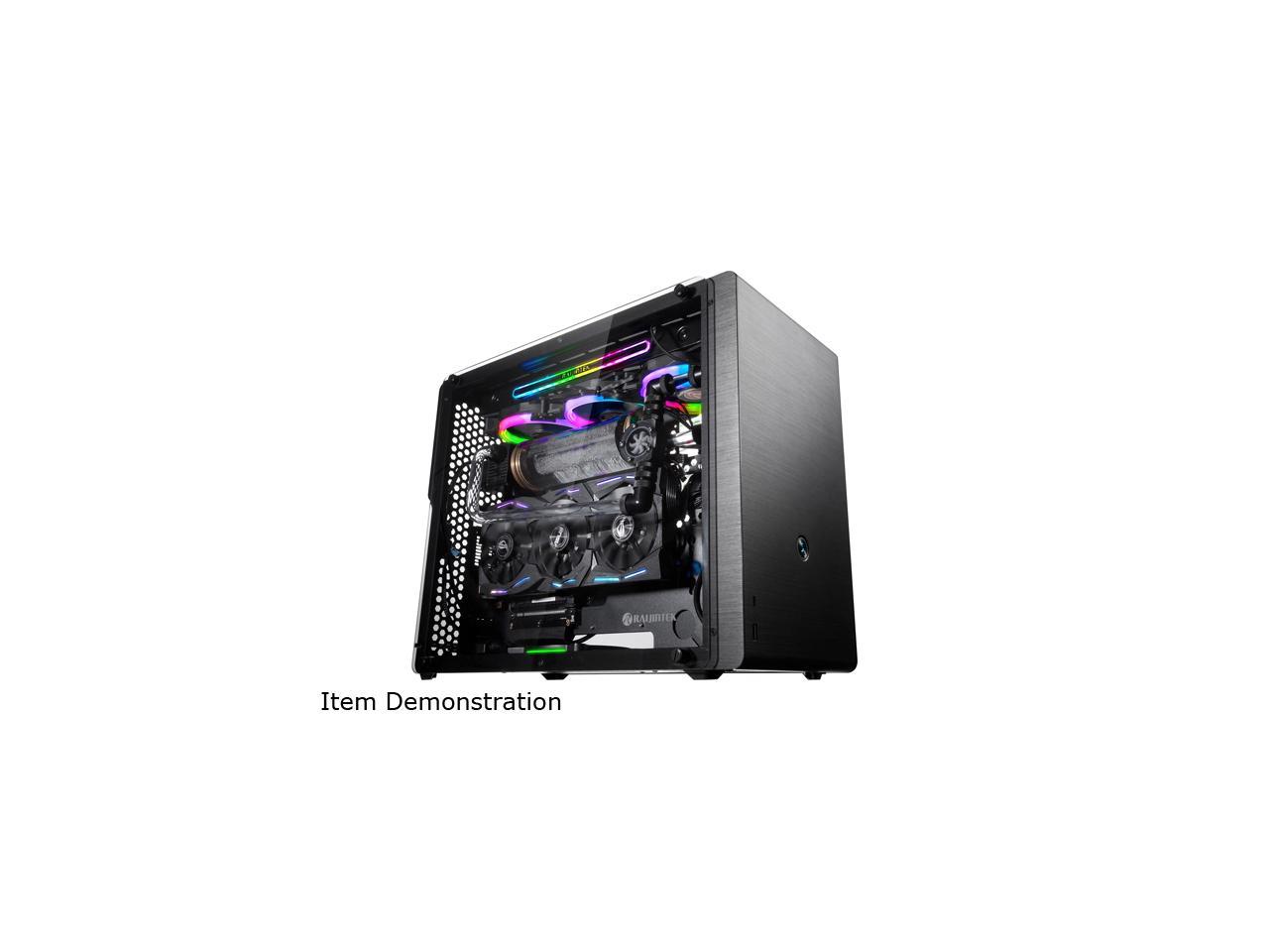OPHION M EVO TGS, a SFF case (micro ATX) with tempered glass, is designed to fulfill a smallest case built, compatible with max. 410mm VGA card, max. 3pcs 200mm fan, ATX PSU and comes with Riser card