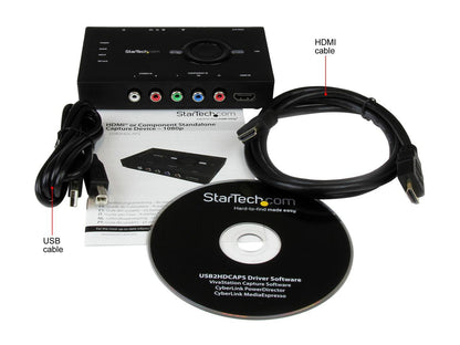 StarTech USB2HDCAPS USB Video Capture Card - Standalone - 1080p Game Capture Card - USB Video Capture Card - HDMI Capture Card