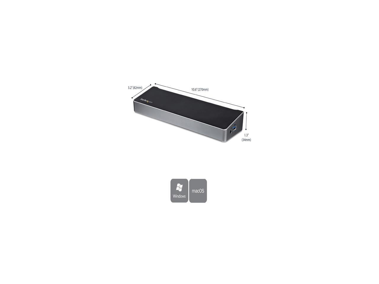 StarTech.com USB3DOCKH2DP Triple Monitor USB 3.0 Docking Station - 2 x DP / 1 x HDMI / 5 x USB 3.0 / 4K / Laptop Dock / USB 3.0 Dock - Mac & Windows