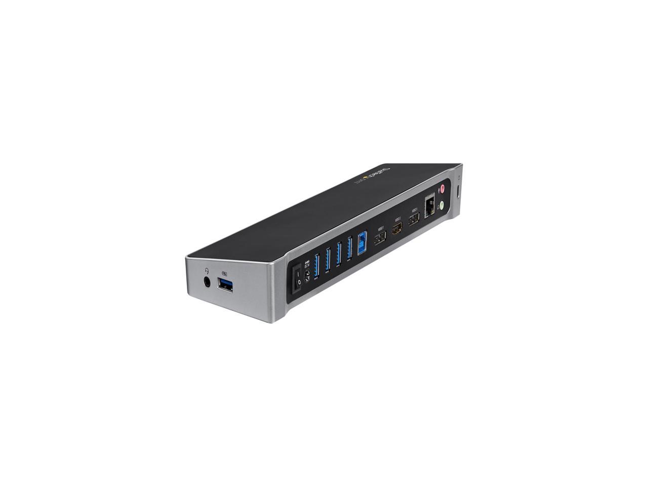 StarTech.com USB3DOCKH2DP Triple Monitor USB 3.0 Docking Station - 2 x DP / 1 x HDMI / 5 x USB 3.0 / 4K / Laptop Dock / USB 3.0 Dock - Mac & Windows