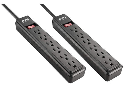 APC 6-Outlet Power Strip, 2-Pack (PZ62BDP)
