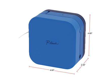 Brother P-touch CUBE PT-P300BTBU Smartphone Dedicated Label Maker, Bluetooth, Thermal Transfer, 180 dpi, 20mm./sec, Up to 2 Print Lines, Manual Cutter - Blue