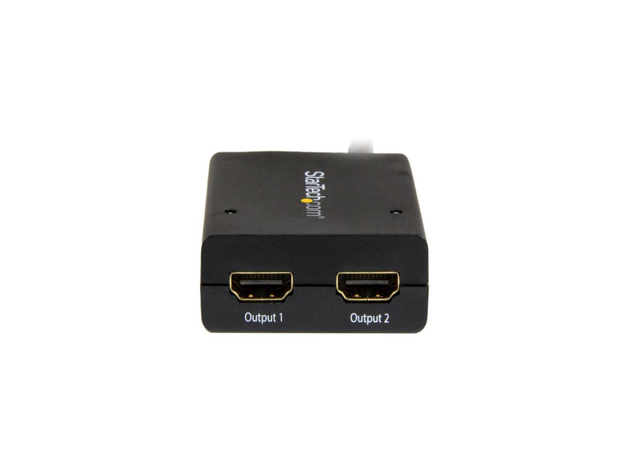StarTech.com ST122HD4KU HDMI Splitter 1 In 2 Out - 4k 30Hz - 2 Port - Supports 3D video - Powered HDMI Splitter - HDMI Audio Splitter