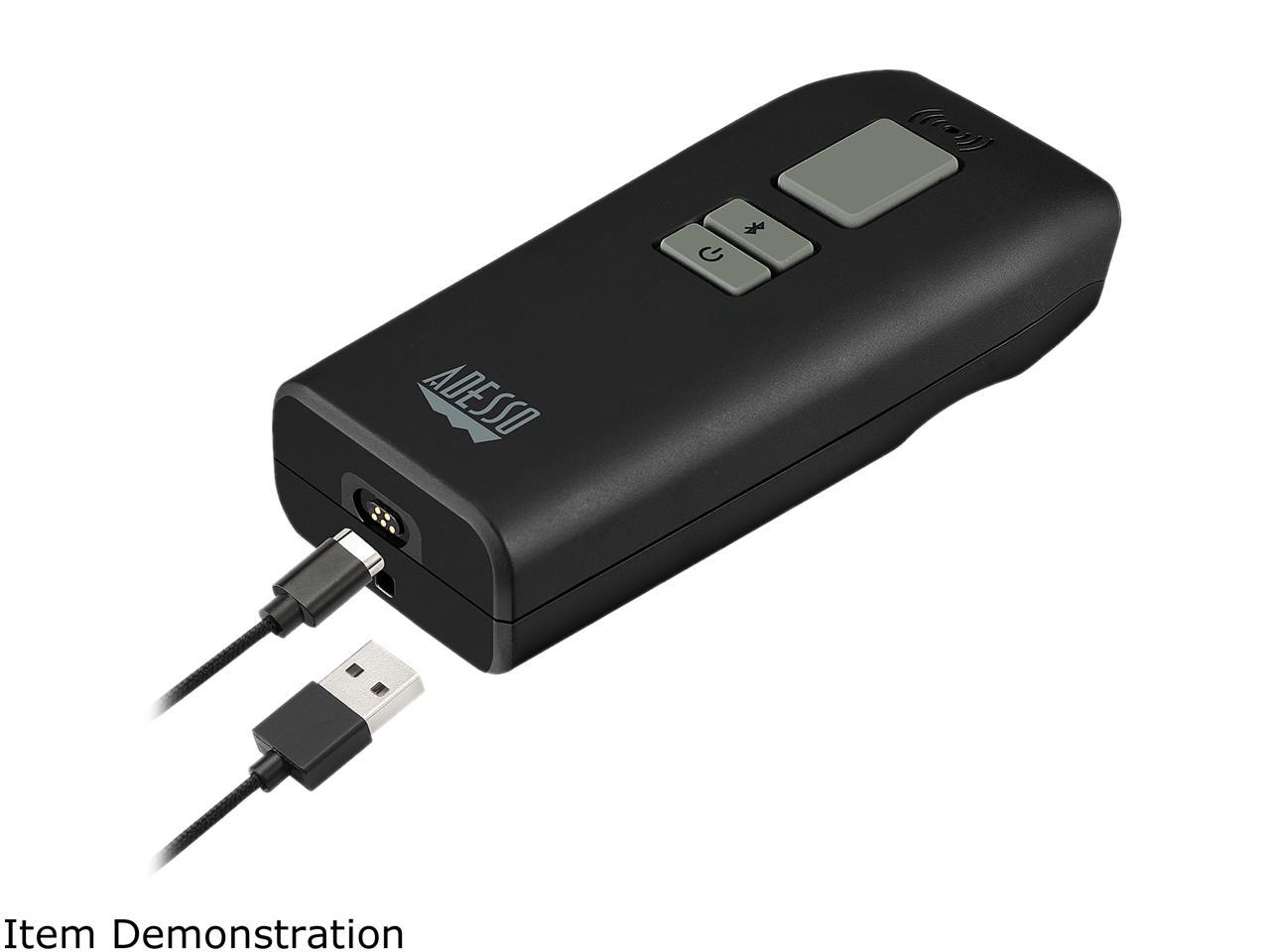 Adesso NuScan 3500CB Portable Pocket Size Bluetooth Long Range CCD Barcode Scanner w/ Detachable Magnetic Cable, IP66 Waterproof, Antimicrobial, Drop Protection - NUSCAN3500CB