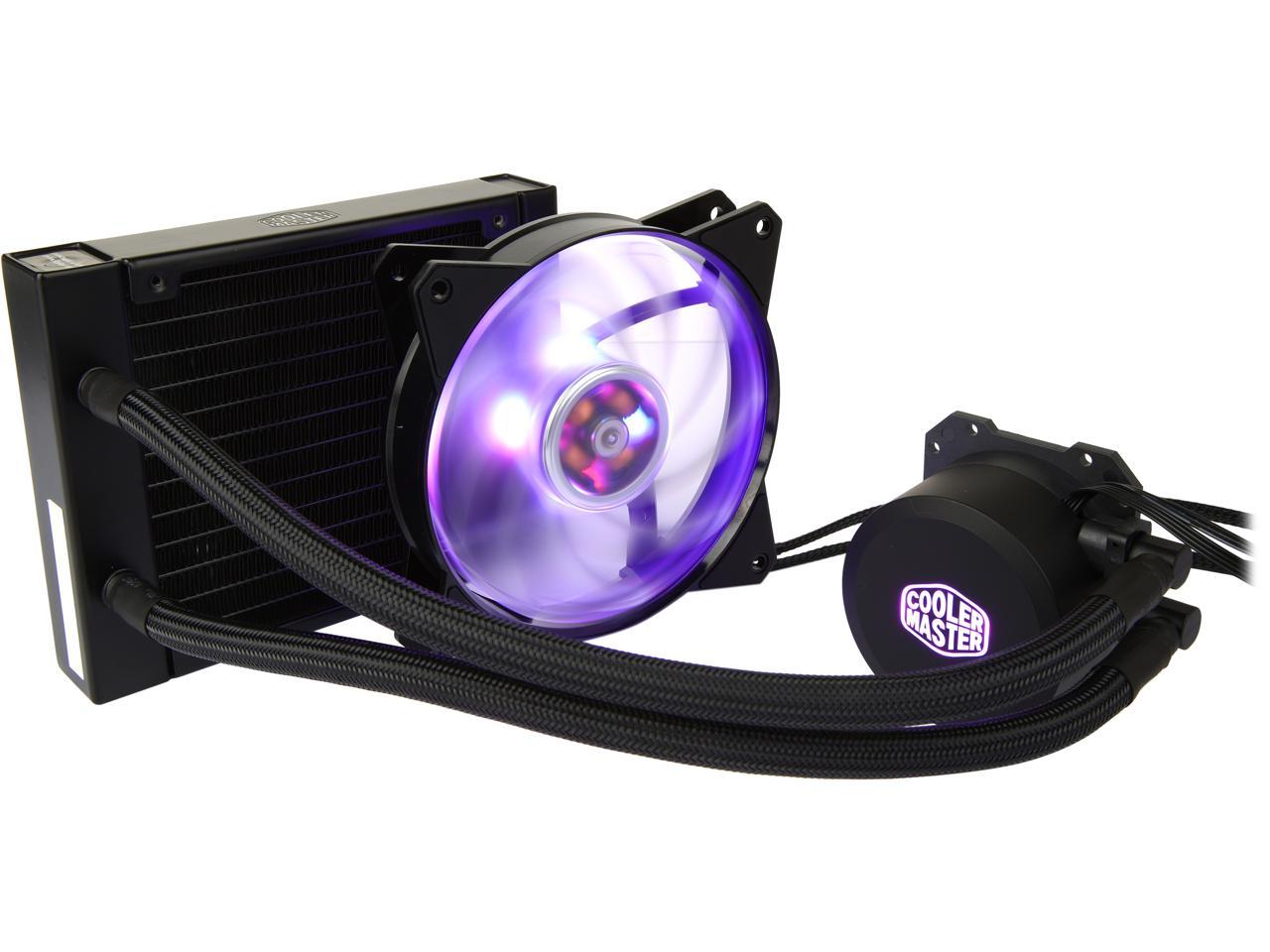 Cooler Master MasterLiquid ML120L RGB Close-Loop CPU Liquid Cooler, 120mm Radiator, Dual Chamber RGB Pump, Dual MF120R RGB Fans, RGB Lighting for AMD Ryzen/Intel LGA1200/1151