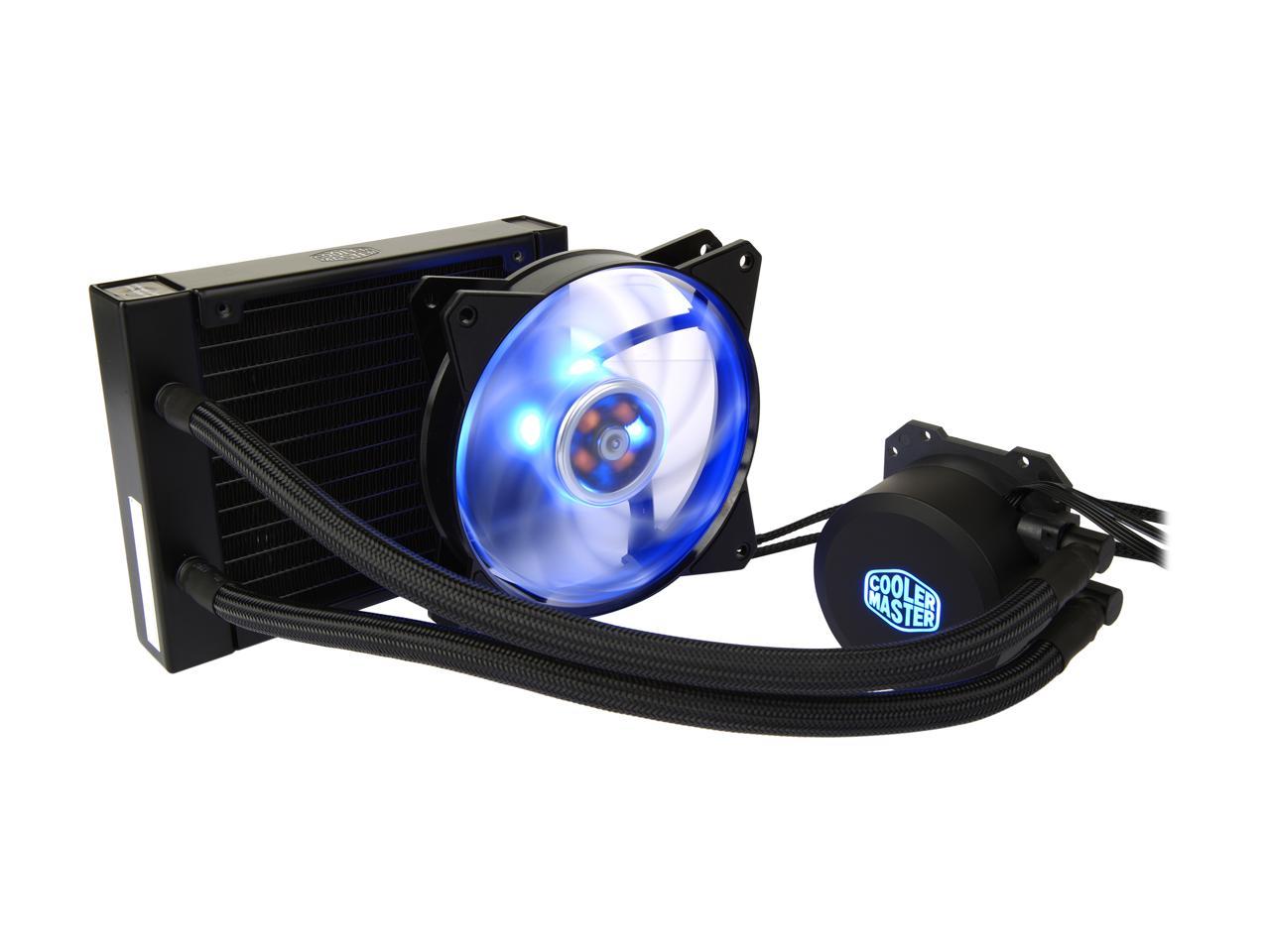 Cooler Master MasterLiquid ML120L RGB Close-Loop CPU Liquid Cooler, 120mm Radiator, Dual Chamber RGB Pump, Dual MF120R RGB Fans, RGB Lighting for AMD Ryzen/Intel LGA1200/1151