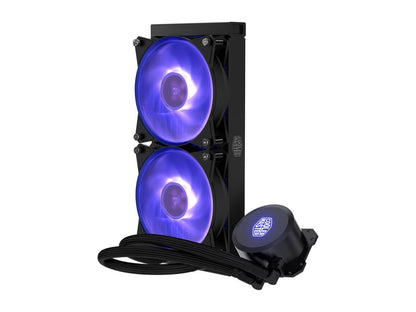 Cooler Master MasterLiquid ML240L RGB Close-Loop CPU Liquid Cooler, 240mm Radiator, Dual Chamber RGB Pump, Dual MF120R RGB Fans, RGB Lighting for AMD Ryzen/Intel LGA1200/1151