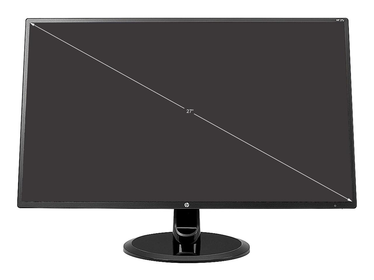 HP 27YH 27" Full HD 1920 x 1080 5ms (GTG) VGA HDMI DVI-D Low Blue Light HDCP Compatible Anti-Glare Backlit LED LCD Monitor