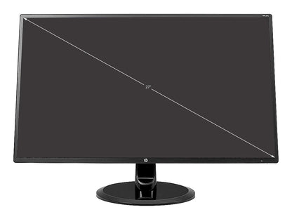 HP 27YH 27" Full HD 1920 x 1080 5ms (GTG) VGA HDMI DVI-D Low Blue Light HDCP Compatible Anti-Glare Backlit LED LCD Monitor