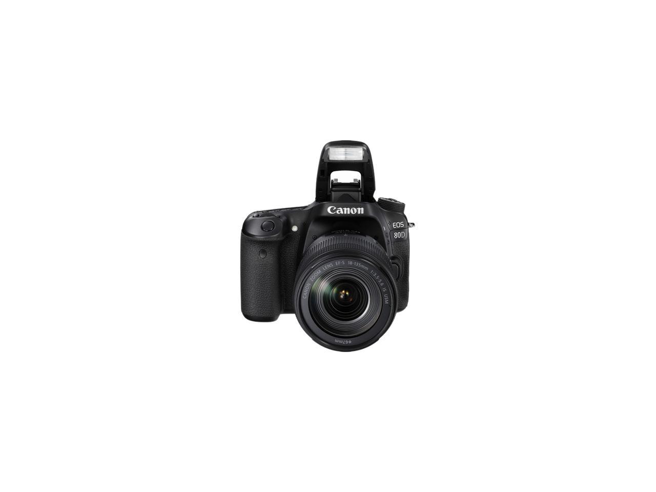 Canon EOS 80D 1263C006 Black Digital SLR Camera with 18-135mm IS USM Lens KIT